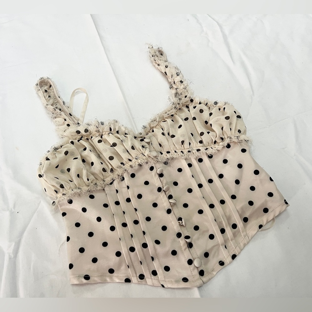 Urban Outfitters Cream Polka Dot Camisole